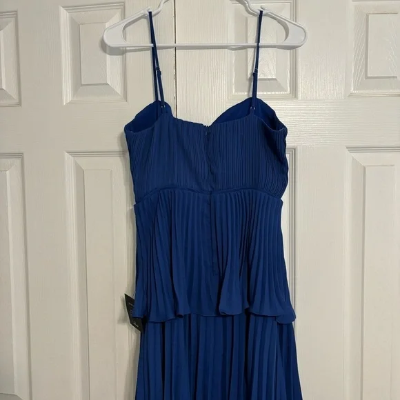 Lulu’s Cascading Crush Blue Tiered Bustier Midi Dress NWT - Picture 3 of 8